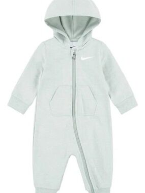 Nike Baby Hooded sweatshirt onesie in mica green heather